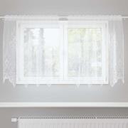 vidaXL Spetsgardin med gardiner Blommor Vit 80 x 150 cm Polyester