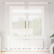 vidaXL Gardiner med gardiner Vit 500x100cm Polyester