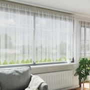 vidaXL Spetsgardin med gardiner Blommor Vit 160 x 1200 cm Polyester