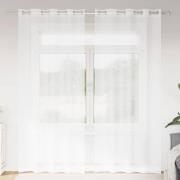 vidaXL Gardiner med gardiner 2 pcs Vit Polyester