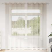 vidaXL Voile Gardin med gardiner 2 pcs Sand 245 x 140 cm Polyester