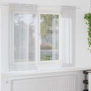 vidaXL Voile Gardin med gardiner 2 pcs Ljusgrå 175 x 140 cm Polyester