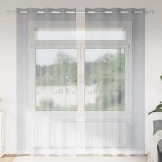 vidaXL Gardiner med gardiner 2 pcs Mörkgrå Polyester