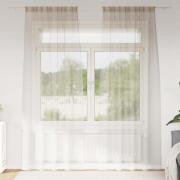 vidaXL Gardiner med gardiner 2 pcs Sand Polyester