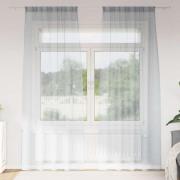 vidaXL Gardiner med gardiner 2 pcs Mörkgrå Polyester