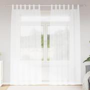 vidaXL Gardiner med gardiner 2 pcs Vit Polyester