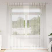 vidaXL Gardiner med gardiner 2 pcs Gräddvit Polyester