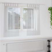 vidaXL Voile Gardin med gardiner 2 pcs Ljusgrå 140 x 140 cm Polyester