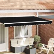 vidaXL Markisvalance Svart 3.8 x 0.2 m Kanvas