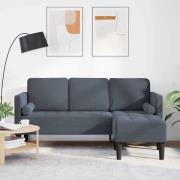 vidaXL Soffset Mörkgrå 173 x 131 x 67 cm Sammet