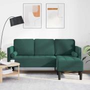 vidaXL Soffset Mörkgrön 173 x 131 x 67 cm Sammet