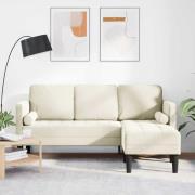 vidaXL L-formad Soffa Grädde 173x131x67 cm Sammet