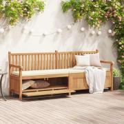 vidaXL Trädgårdsförvaringsbänk Brun 228 x 60 x 90 cm Massivt teakträ