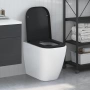 vidaXL Snabbt Släpp Toalettstolssits Svart 44.5 x 35 x 3.6 cm
