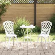 vidaXL Trädgård Stol 2 pcs Vit 55 x 56.5 x 91cm Aluminium