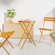 vidaXL Bistrobord Senapsgul Ø50x71 cm Pulverlackerad stål