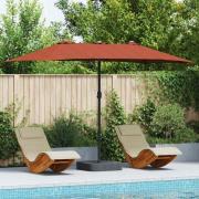 vidaXL Trädgårdsparasol Terracotta 385 x 209 x 244 cm tyg
