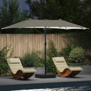 vidaXL Trädgårdsparasol Sand 385 x 209 x 244 cm tyg