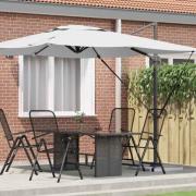 vidaXL Roma Parasol Beige 286 x 284 x 265 cm Aluminium och Polyester