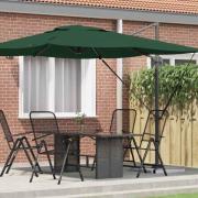 vidaXL Roma Parasol Grön 286 x 285 x 265 cm Polyester, aluminium