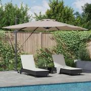 vidaXL Roma Parasol Taupe 286 x 285 x 270 cm Aluminium, Polyester