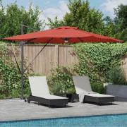 vidaXL Roma Parasol Röd 286 x 284 x 270 cm Aluminium och Polyester