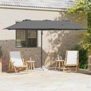 vidaXL Trädgårdskantileverparasol Antracit 372 x 198 x 243 cm