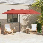 vidaXL Trädgårdskantileverparasol Terracotta 372 x 198 x 243 cm