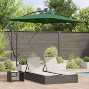 vidaXL Cantilever bananparasol Grön 294 x 200 x 254 cm