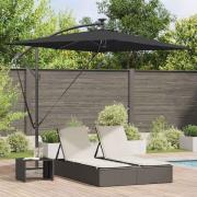 vidaXL Cantilever bananparasol Svart 294 x 200 x 254 cm