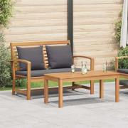 vidaXL Trädgårdsbänk Naturfärg 110 x 64 x 76.5 cm Massivt teakträ