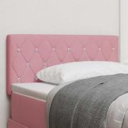vidaXL Sammet Sänggavel Argyle med huvudgavel Rosa 100 cm Sammet