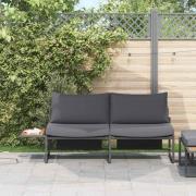 vidaXL Trädgårdsoffa med kudde Brun 200.5 x 70 x 85.5cm Metall