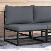 vidaXL Utomhus Möbler med kudde med kudde Svart Aluminium