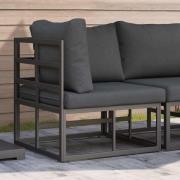 vidaXL Utomhus Möbler med kudde med kudde Svart Aluminium