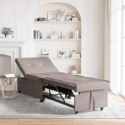 vidaXL Soffa Säng 3-i-1 Utdragbar Design i Taupe Tyg