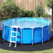 vidaXL Bottenmatta för pool Svart Ø 306 cm Polyester geotextil