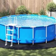 vidaXL Bottenmatta för pool Svart Ø 500 cm Polyester geotextil