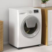 vidaXL Tvättmaskinsockel 2 pcs Svart 72 x 5 x 4.5 cm Stål