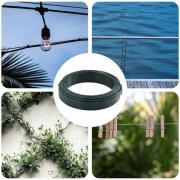 vidaXL Stängsel binds tråd Grön 33 m PVC-belagd stål