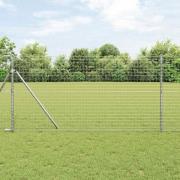 vidaXL Staketstolpar 12 pcs Silver 130 cm Pulverlackerad stål