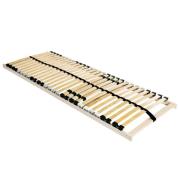 vidaXL Ribbad sängbotten Brun 140 x 190 cm Massivt bokträ