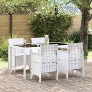 vidaXL Trädgård Stol 4 pcs Vit 53 x 49 x 85 cm PP