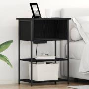 vidaXL Nattduksbord Svart Ek 55 x 31 x 76 cm Konstruerat trä