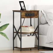 vidaXL Nattduksbord 2 pcs Rökt ek 41 x 31 x 76 cm Konstruerat trä