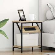 vidaXL Sängbord 2 pcs Sonoma ek 38 x 30 x 48 cm Konstruerat trä