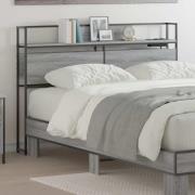 vidaXL Förvaringshuvudgavel Grå sonoma 135 cm Konstruerat trä