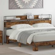 vidaXL Förvaringshuvudgavel Rökfärgad ek 200 cm Konstruerat trä