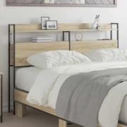 vidaXL Förvaringshuvudgavel med hylla Sonoma ek 120 cm Konstruerat trä