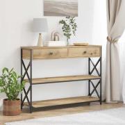 vidaXL Konsol Bord med låda med hylla artisan ek 100 x 28 x 75 cm